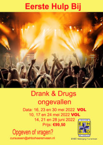 Flyer Drank en Drugs EHBO Vereniging Heerenveen